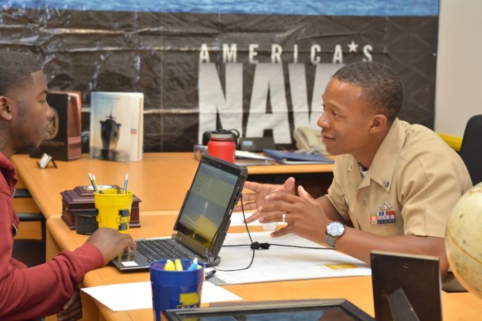 A prospective applicant and navy recruiting personnel relationship