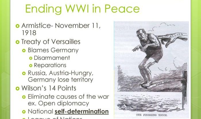 Differences between 14 points and treaty of versailles