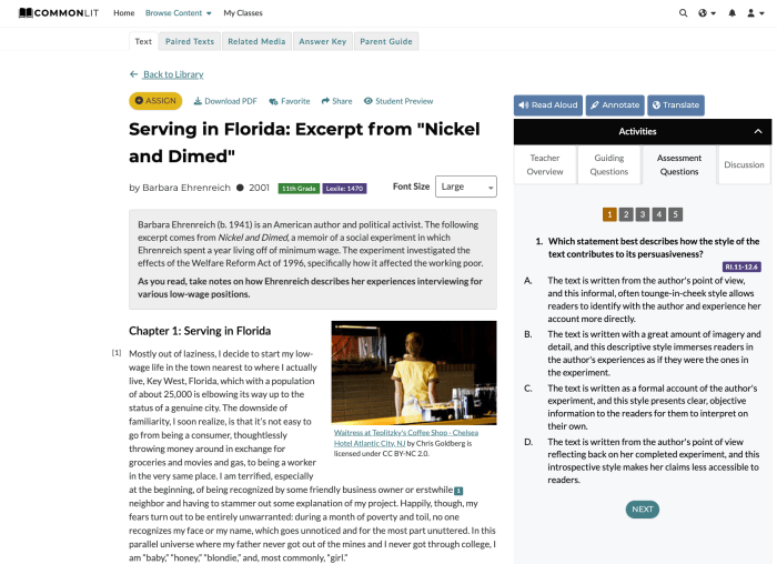 Serving in florida excerpt from nickel and dimed